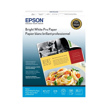 Epson Bright White Paper (8.5 x 11", 500 Sheets) — Being Shipped