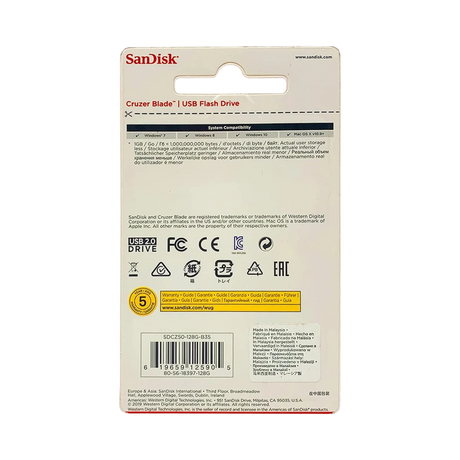 SanDisk Cruzer Blade 128GB USB 2.0 Flash Drive (Black/Red) — Being Shipped