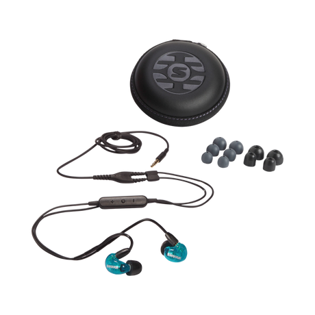 Shure SE215 Sound-Isolating In-Ear Stereo Earphones with RMCE-UNI Remote Mic Universal Cable (Blue) — Being Shipped