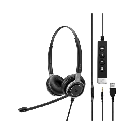 EPOS SC 665 USB Double-Sided Wired Headset (Black/Silver) — Being Shipped