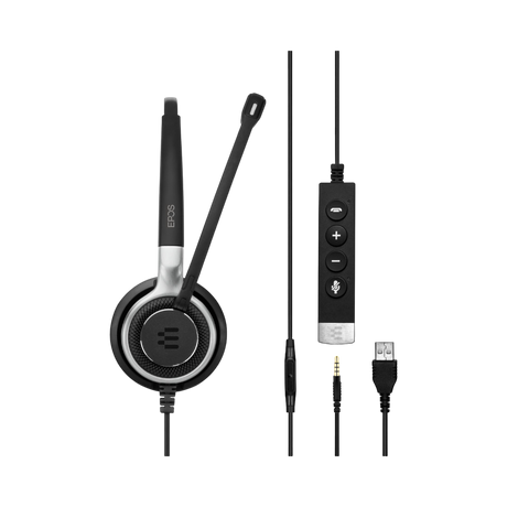 EPOS SC 665 USB Double-Sided Wired Headset (Black/Silver) — Being Shipped