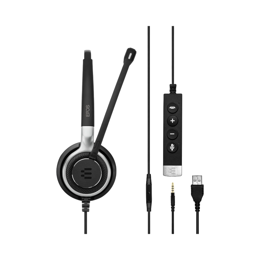 EPOS SC 665 USB Double-Sided Wired Headset (Black/Silver) — Being Shipped