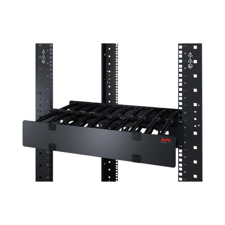 APC NetShelter Cable Management, Horizontal Cable Manager, 3U, Single Side with Cover, 482.6 x 133.35 x 165.1 mm — Being Shipped