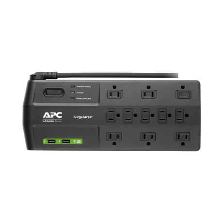 APC Performance SurgeArrest 11 Outlets with 2 USB charging ports (5V, 2.4A in total), 120V Surge Protector — Being Shipped