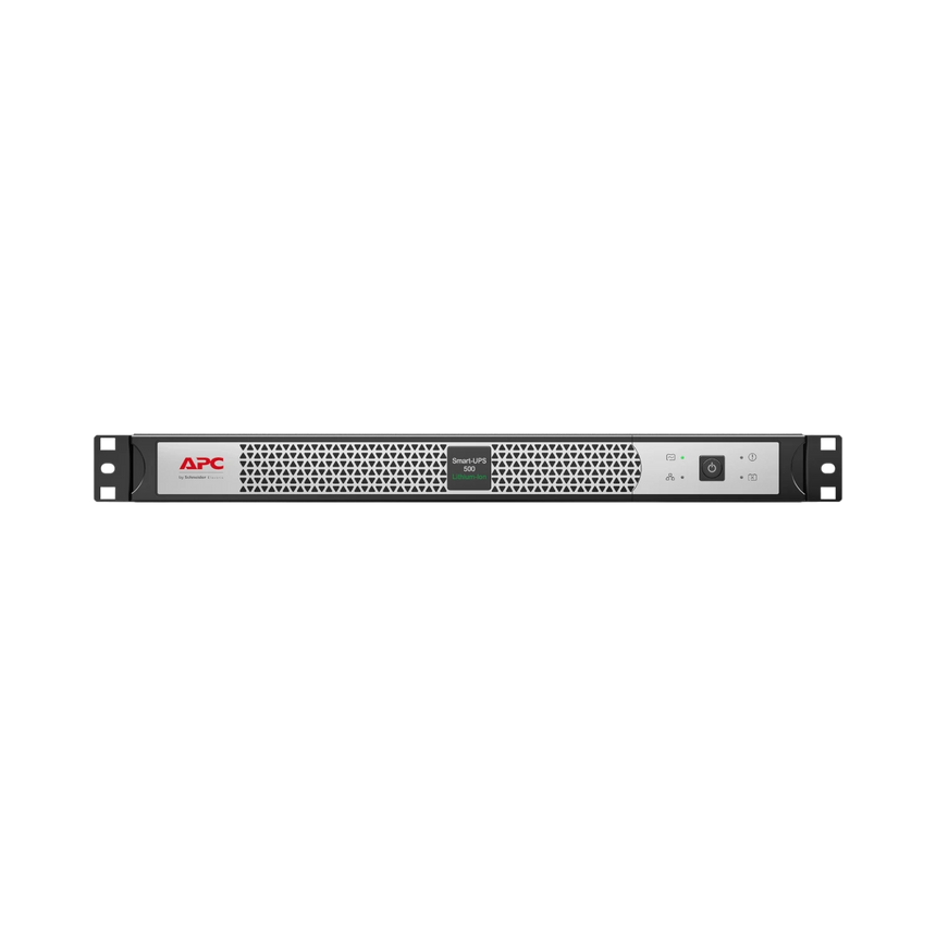 APC Smart-UPS, Line Interactive, 500VA, Lithium-ion, Rackmount 1U, 120V, 4x NEMA 5-15R outlets, Network Card, Short Depth — Being Shipped
