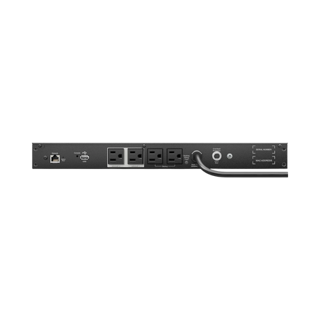 APC Smart-UPS, Line Interactive, 500VA, Lithium-ion, Rackmount 1U, 120V, 4x NEMA 5-15R outlets, Network Card, Short Depth — Being Shipped