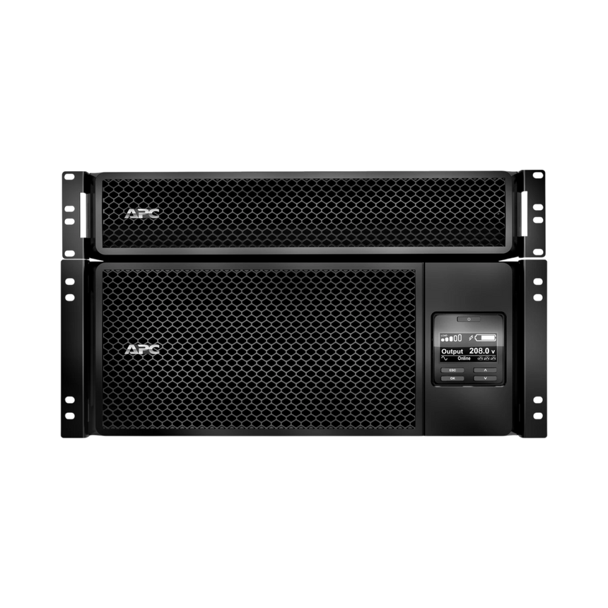 APC Smart-UPS On-Line, 6kVA/6kW, Rackmount 6U, 208V, 12x 5-20R+2x L6-20R+2x L6-30R NEMA, Network Card+SmartSlot, W/ transformer 208V-120V, W/ rail kit — Being Shipped