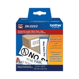 Brother DK-2223 2" x 100' Wide Width Black on White Continuous Paper Labels — Being Shipped