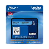 Brother Black Print on Blue Laminated Label Tape for P-touch Label Maker, 12mm (0.47") wide x 8m (26.2’) long — Being Shipped