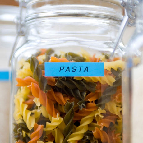 Brother Black Print on Blue Laminated Label Tape for P-touch Label Maker, 12mm (0.47") wide x 8m (26.2’) long — Being Shipped