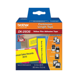 Brother 2.4 in x 50 ft (62 mm x 15.2 m) Black on Yellow Continuous Length Film Tape — Being Shipped