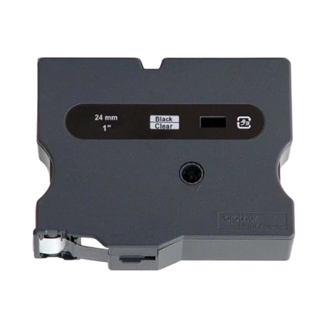 Brother TX-1511 1" x 50' Black-On-Clear Tape — Being Shipped