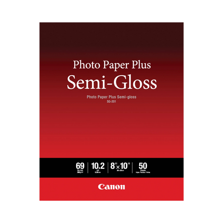 Canon SG-201 Photo Paper Plus Semi-Gloss (8 x 10", 50 Sheets) — Being Shipped