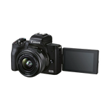 Canon EOS M50 Mark II Mirrorless Camera with 15-45mm and 55-200mm Lenses (Black) — Being Shipped