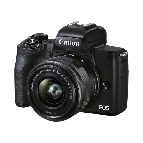 Canon EOS M50 Mark II Mirrorless Camera with 15-45mm and 55-200mm Lenses (Black) — Being Shipped