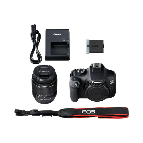 Canon EOS 4000D/Rebel T100 18.0MP Digital DSLR Camera with 18-55mm EF-S f/3.5-5.6 Lens — Being Shipped