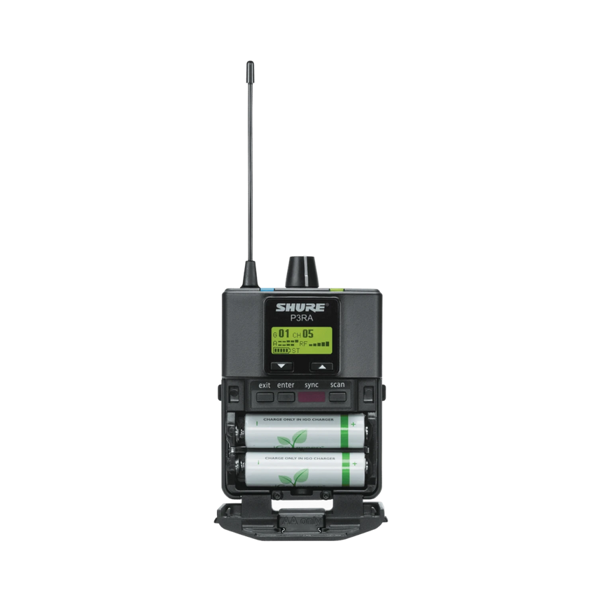 Shure P3RA Wireless Bodypack Receiver for PSM300 System (H20: 518-542 MHz) — Being Shipped