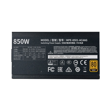 Cooler Master MWE Gold V2 850W 80 PLUS Gold Modular Power Supply — Being Shipped