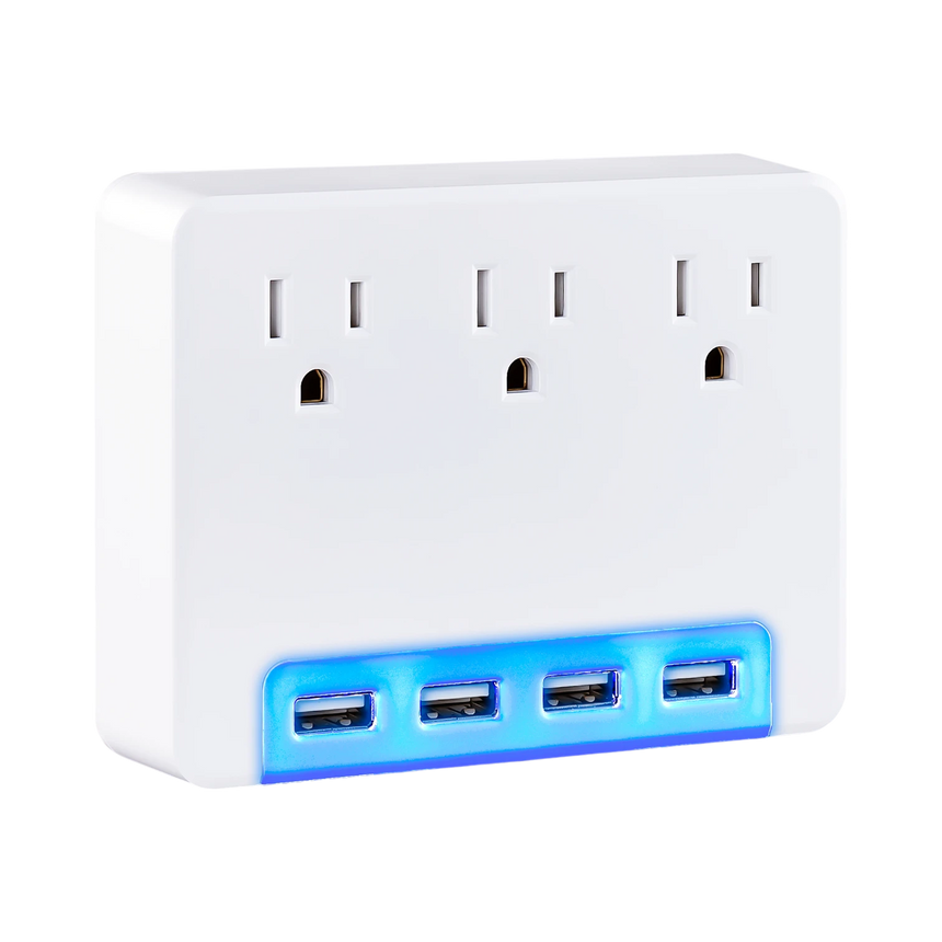 CyberPower P3WUH 3-Outlet Adapter with Backlit USB (Tamper-Resistant) — Being Shipped