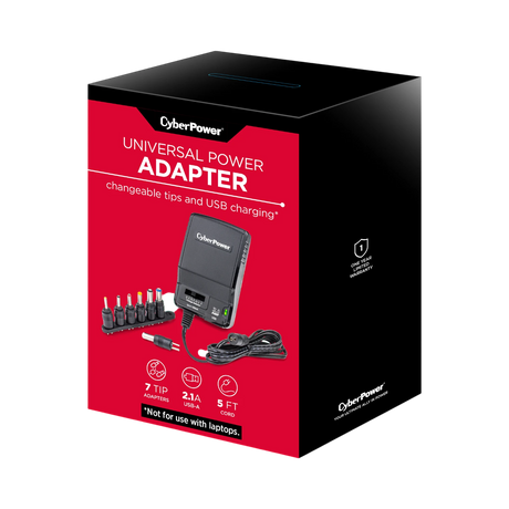 CyberPower 1300 mAh Universal Power Adapter and 2.1A USB Charger — Being Shipped