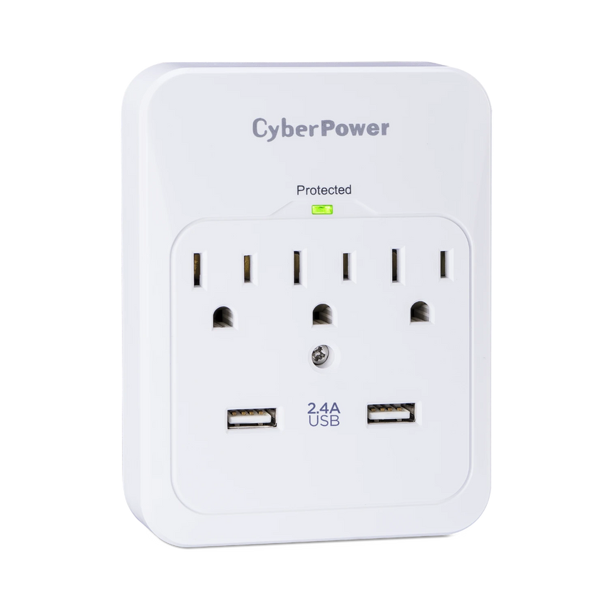 CyberPower Pro 3-Outlet/Dual USB Surge Protector — Being Shipped