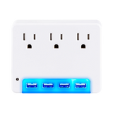 CyberPower P3WUN 3-Outlet Adapter with Backlit USB (Tamper-Resistant/Night Light) — Being Shipped