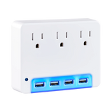 CyberPower P3WUN 3-Outlet Adapter with Backlit USB (Tamper-Resistant/Night Light) — Being Shipped