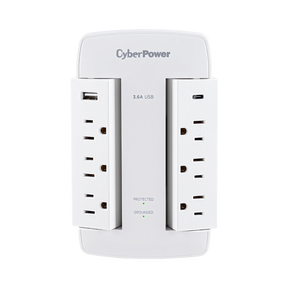 CyberPower CSP600WSURC5 6-Outlet Home/Office Surge Protector with USB Type-C (125V) — Being Shipped