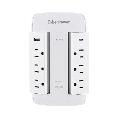 CyberPower CSP600WSURC5 6-Outlet Home/Office Surge Protector with USB Type-C (125V) — Being Shipped