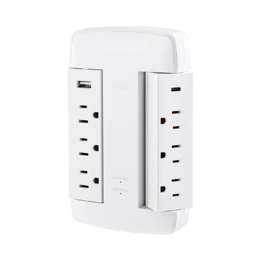 CyberPower CSP600WSURC5 6-Outlet Home/Office Surge Protector with USB Type-C (125V) — Being Shipped