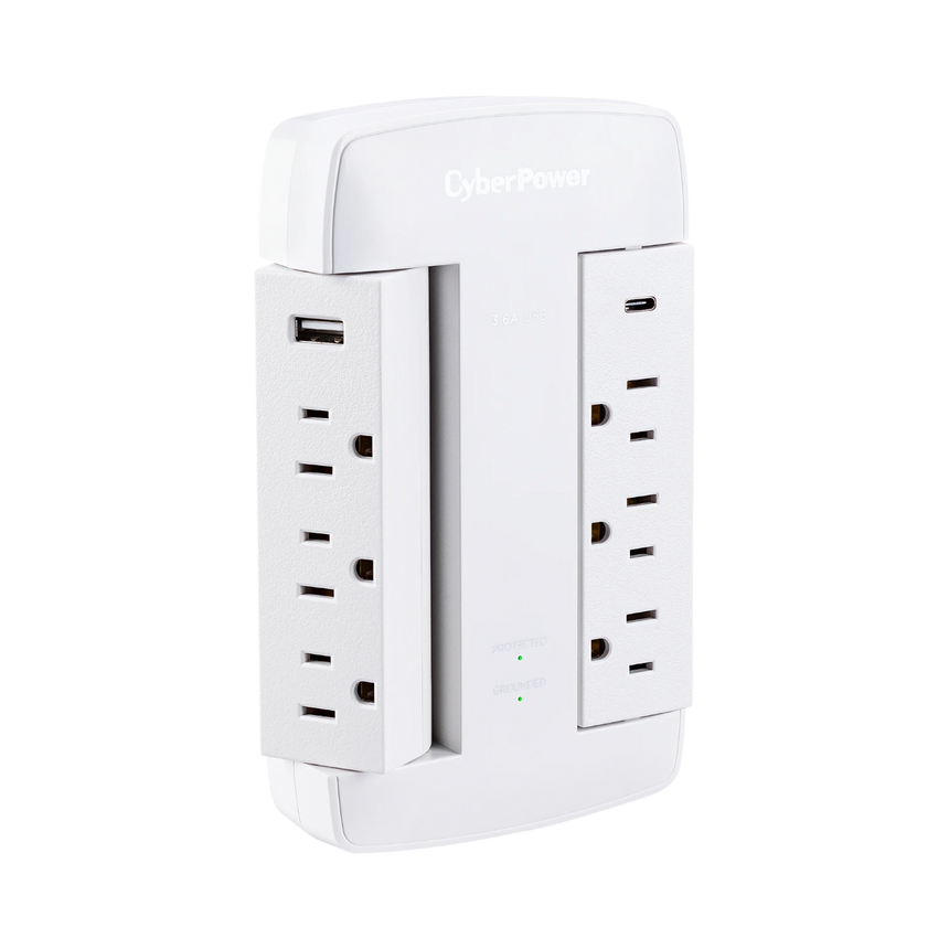 CyberPower CSP600WSURC5 6-Outlet Home/Office Surge Protector with USB Type-C (125V) — Being Shipped