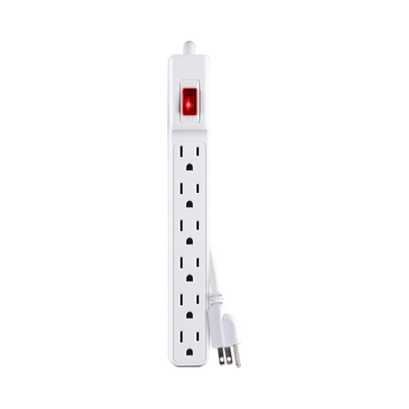 CyberPower GS60304 6-Outlet Power Strip (White) — Being Shipped