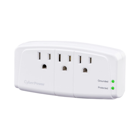 CyberPower Essential 3-Outlet Wall Tap Surge Protector (900 J, White) — Being Shipped