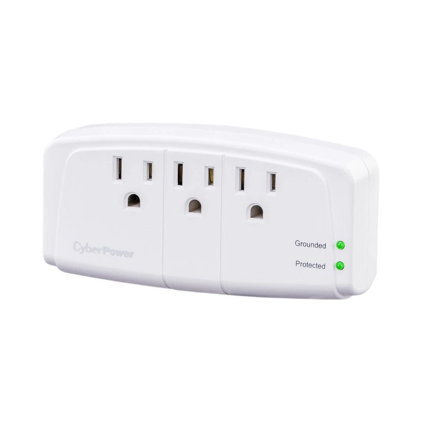 CyberPower Essential 3-Outlet Wall Tap Surge Protector (900 J, White) — Being Shipped