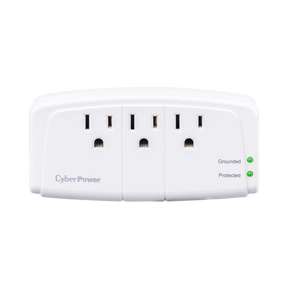 CyberPower Essential 3-Outlet Wall Tap Surge Protector (900 J, White) — Being Shipped