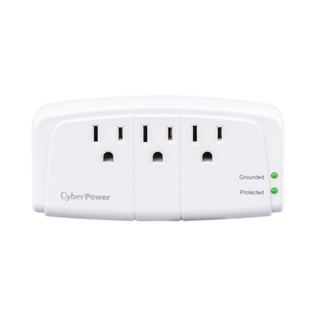 CyberPower Essential 3-Outlet Wall Tap Surge Protector (900 J, White) — Being Shipped