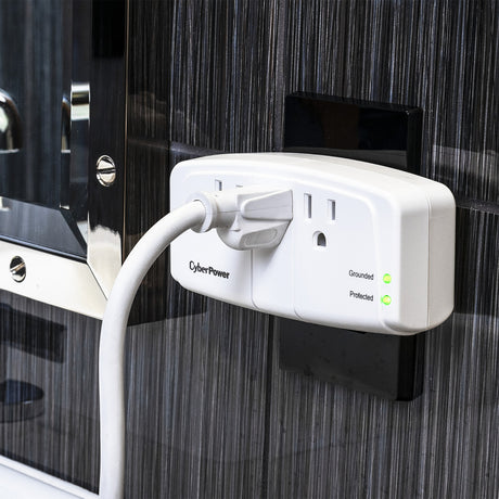 CyberPower Essential 3-Outlet Wall Tap Surge Protector (900 J, White) — Being Shipped
