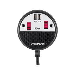 CyberPower 160W Car Power Inverter with 2 Outlets & 2 USB ports (Black/Red) — Being Shipped