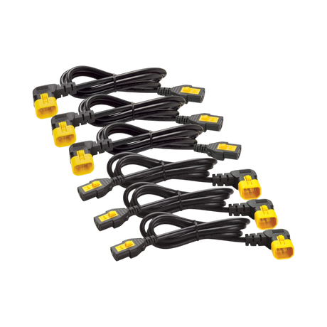 APC Power Cord Kit (6 ea), Locking, C13 to C14 (90 Degree), 1.8m, North America — Being Shipped