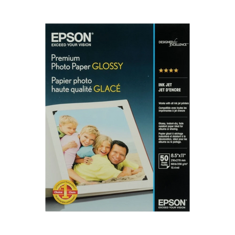 Epson Premium Photo Paper Glossy (8.5 x 11", 50 Sheets) — Being Shipped