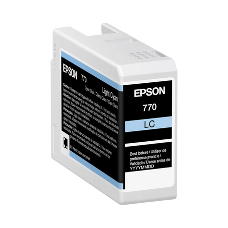 Epson 770 UltraChrome PRO10 Light Cyan Ink Cartridge (25mL) — Being Shipped