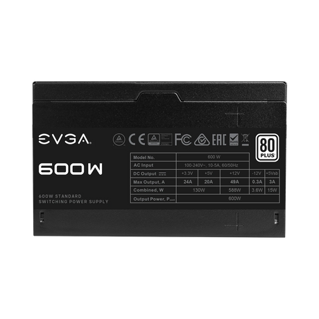EVGA 100-W1-0600-K1 600 W1, 80+ WHITE 600W, Power Supply — Being Shipped