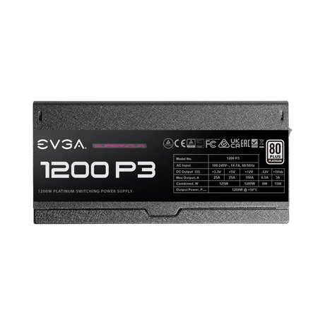 EVGA SuperNOVA 1200 P3, 80 Plus Platinum 1200W, Fully Modular, Eco Mode with FDB Fan, Power Supply — Being Shipped