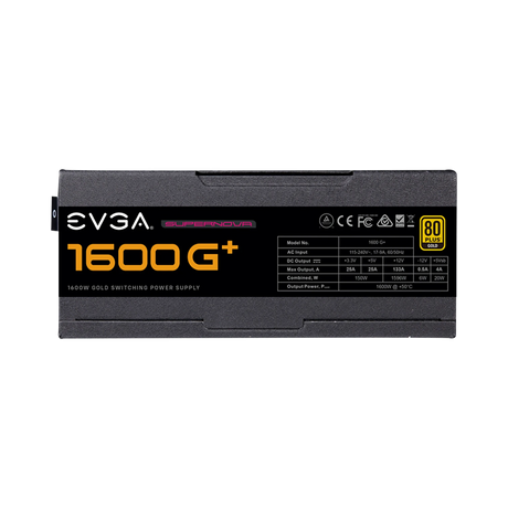 EVGA SuperNOVA 1600 G+, 80+ GOLD 1600W, Fully Modular, Power Supply — Being Shipped