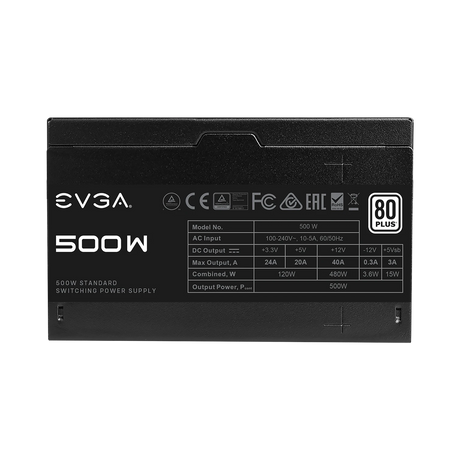 EVGA 100-W1-0500-KR 500 W1, 80+ WHITE 500W, Power Supply — Being Shipped