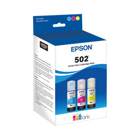 Epson T502 Multi-Color EcoTank Ink Bottle Pack (Cyan, Magenta, Yellow) — Being Shipped