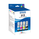 Epson T512 EcoTank Ink Bottle Multi-Pack (Cyan, Magenta, Yellow, Photo Black) — Being Shipped