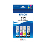 Epson T512 EcoTank Ink Bottle Multi-Pack (Cyan, Magenta, Yellow, Photo Black) — Being Shipped