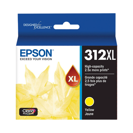 Epson T312XL Yellow Claria Photo HD Ink Cartridge with Sensormatic — Being Shipped