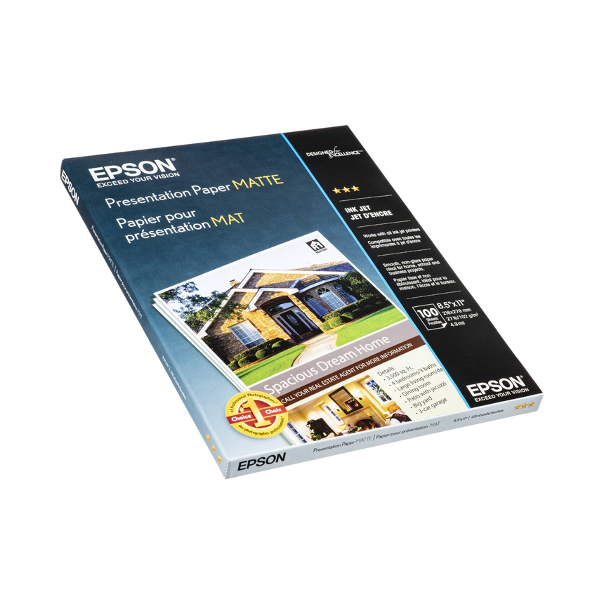 Epson Presentation Paper Matte (8.5 x 11", 100 Sheets) — Being Shipped